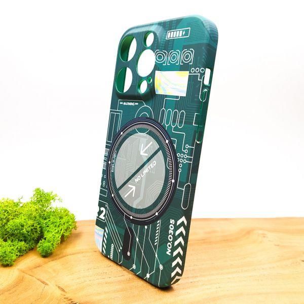 Люмінесцентний чохол Berlia case with MagSafe для iPhone 14 Pro Green(зас.тов.)