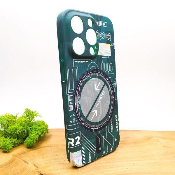 Люмінесцентний чохол Berlia case with MagSafe для iPhone 14 Pro Green(зас.тов.)