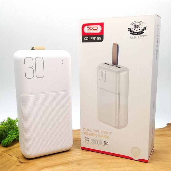 Портативний зарядний пристрій Power Bank 30000mAh XO PR199 White