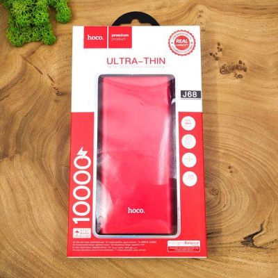 Портативний зарядний пристрій Power Bank 10000 mAh HOCO Metal + LED J68 Red