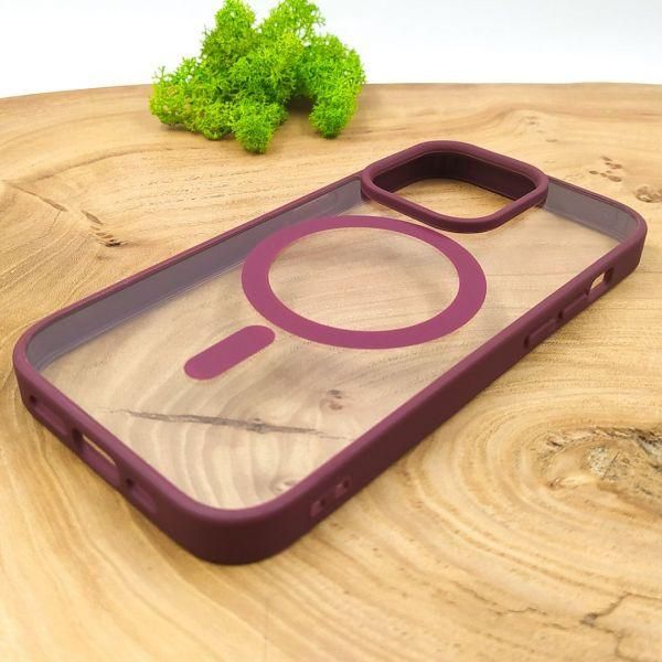 Чохол HOCO Smoke case with MagSafe для iPhone 15 Pro Marsala(зас.тов.)