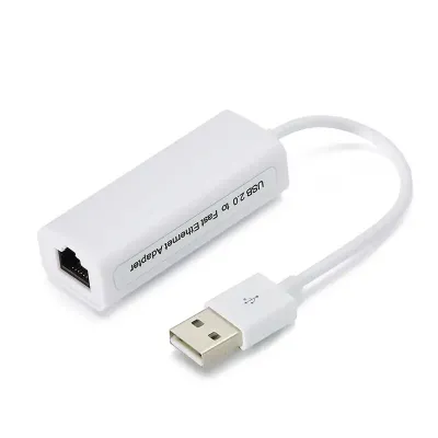 Мережевий адаптер USB 2.0 to RJ45 (LAN Ethernet карта 10/100 Мбіт/с, Білий)