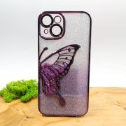 Чохол USAMS Butterfly case для iPhone 15 Dark Purple(зас.тов.)