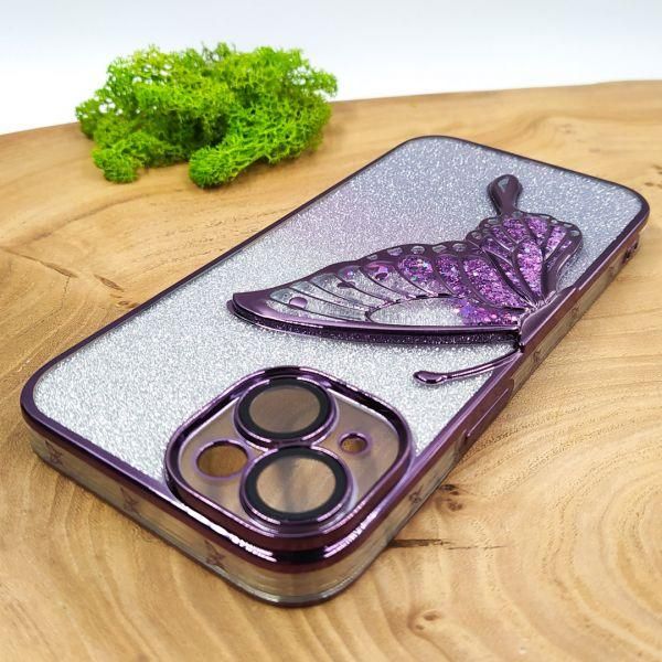 Чохол USAMS Butterfly case для iPhone 15 Dark Purple(зас.тов.)
