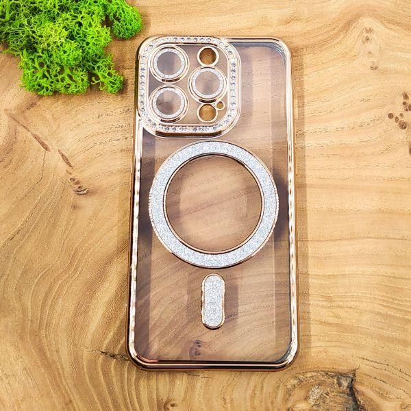 Чохол Hoco Diamond case with MagSafe для iPhone 15 Pro Gold(зас.тов.)