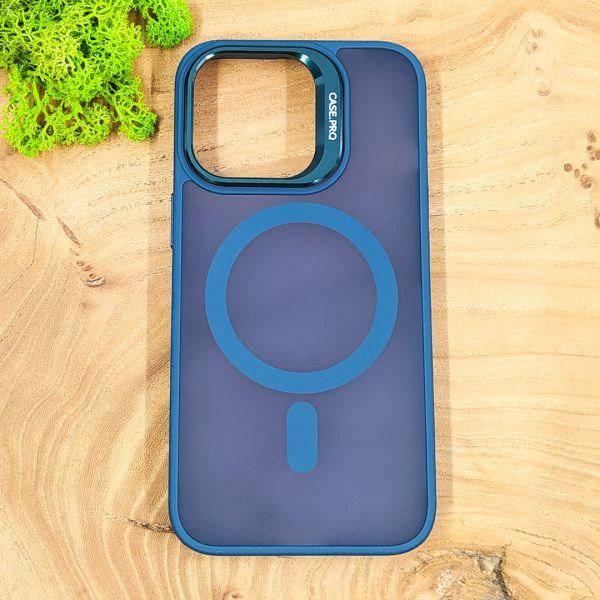 Чохол Baseus Smoke case Magsafe with Metal Stand для iPhone 15 Pro Max Dark Blue