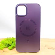 Скляний матовий чохол з MagSafe для iPhone 12/12 Pro Dark Purple