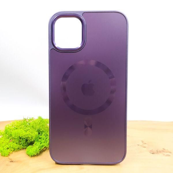 Скляний матовий чохол з MagSafe для iPhone 12/12 Pro Dark Purple
