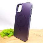 Скляний матовий чохол з MagSafe для iPhone 12/12 Pro Dark Purple