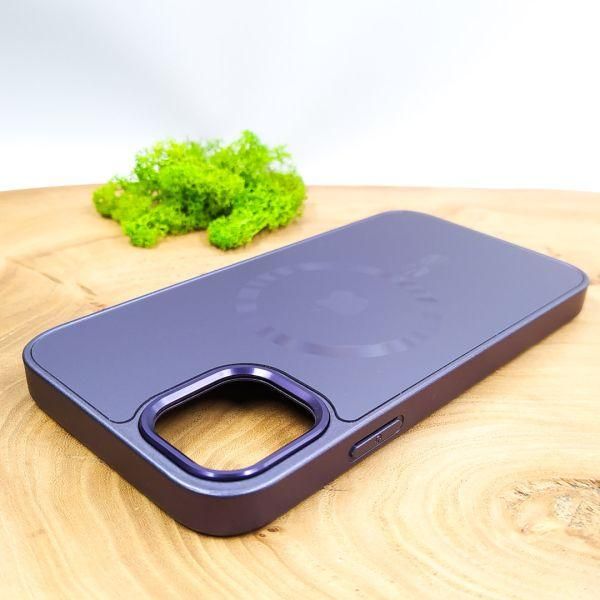 Скляний матовий чохол з MagSafe для iPhone 12/12 Pro Dark Purple