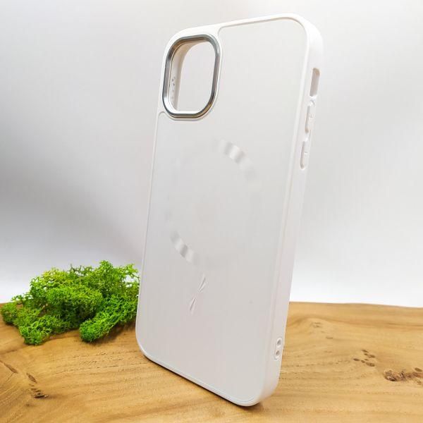Скляний матовий чохол з MagSafe для iPhone 12/12 Pro White