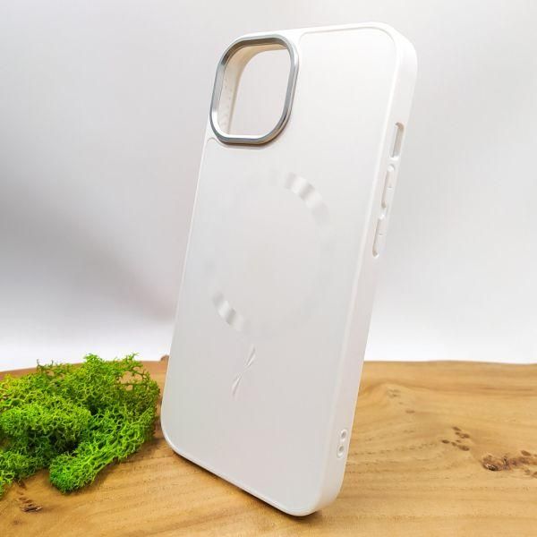 Скляний матовий чохол з MagSafe для iPhone 14 White(зас.тов.)