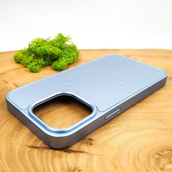 Скляний матовий чохол з MagSafe для iPhone 14 Pro Light Blue