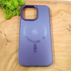 Скляний матовий чохол з MagSafe для iPhone 15 Pro Dark Purple