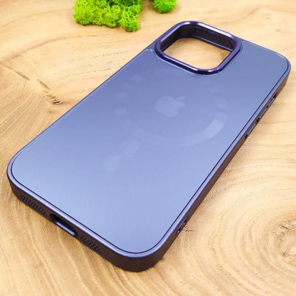 Скляний матовий чохол з MagSafe для iPhone 15 Pro Dark Purple