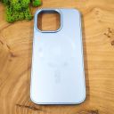 Скляний матовий чохол з MagSafe для iPhone 15 Pro Max Light Blue