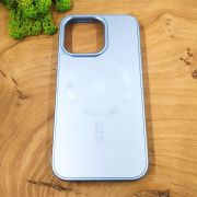 Скляний матовий чохол з MagSafe для iPhone 15 Pro Max Light Blue
