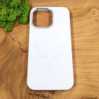 Скляний матовий чохол з MagSafe для iPhone 15 Pro White(зас.тов.)