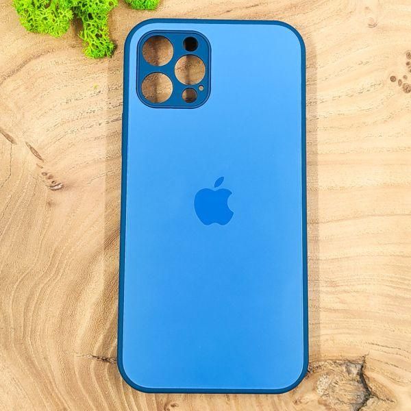 Матовий скляний чохол Glass case для iPhone 12 Pro Max Pacific Blue