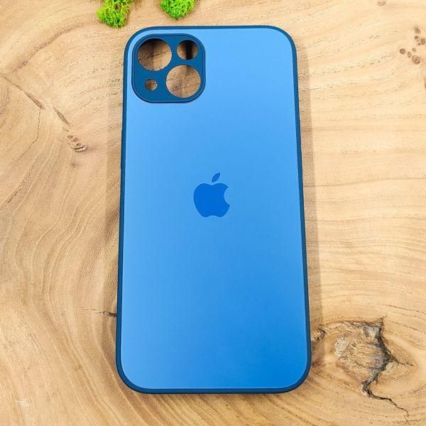 Матовий скляний чохол Glass case для iPhone 14 Pacific Blue(зас.тов.)