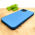 Матовий скляний чохол Glass case для iPhone 14 Pacific Blue(зас.тов.)