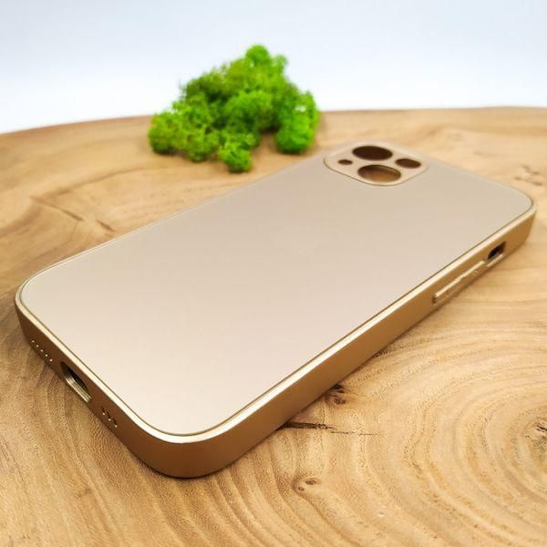 Матовий скляний чохол Glass case для iPhone 14 Gold(зас.тов.)