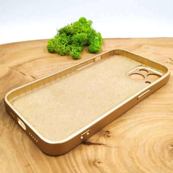 Матовий скляний чохол Glass case для iPhone 14 Gold(зас.тов.)