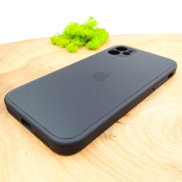 Матовий скляний чохол Glass case для iPhone 12 Graphite