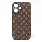 Шкіряний чохол Louis Vuitton leather case для iPhone 16 Brown