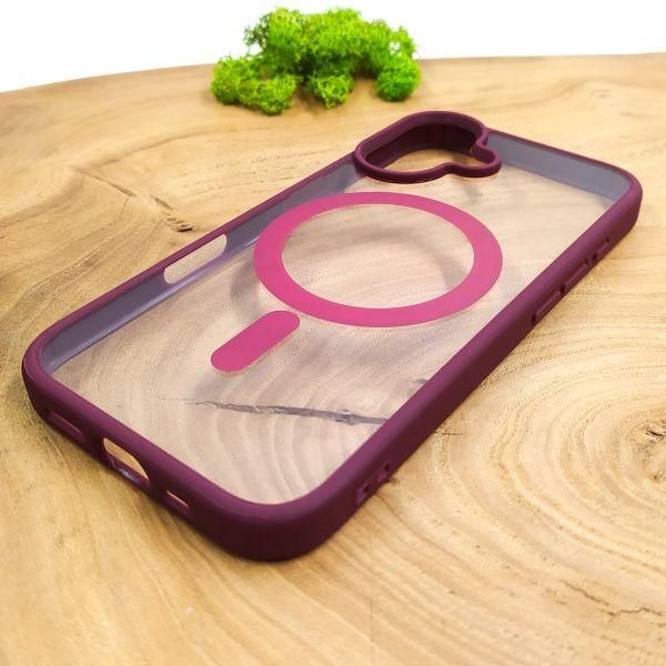 Чохол HOCO Smoke case with MagSafe для iPhone 16 Marsala