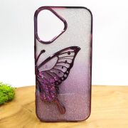 Чохол USAMS Butterfly case для iPhone 16 Dark Purple(зас.тов.)