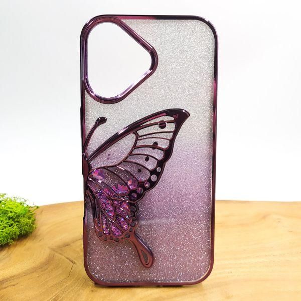 Чохол USAMS Butterfly case для iPhone 16 Dark Purple(зас.тов.)