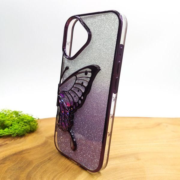 Чохол USAMS Butterfly case для iPhone 16 Dark Purple(зас.тов.)
