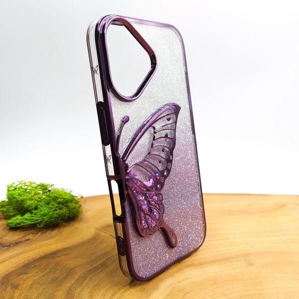 Чохол USAMS Butterfly case для iPhone 16 Dark Purple(зас.тов.)