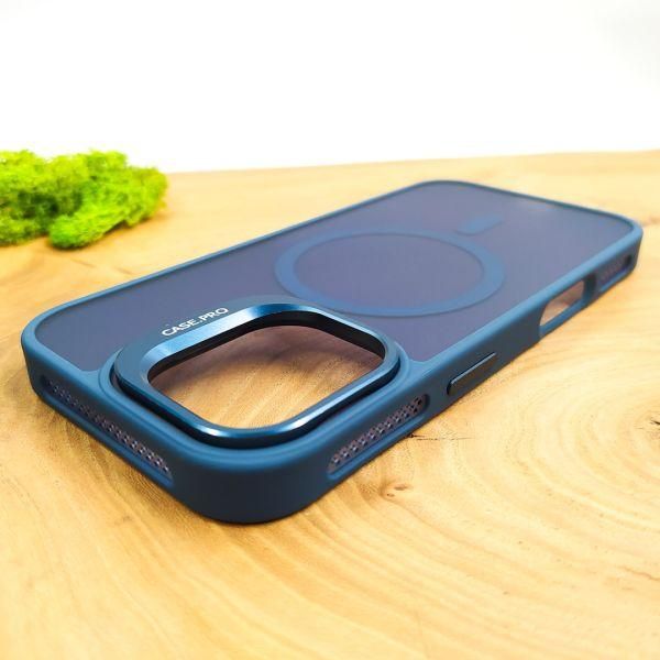 Чохол Baseus Smoke case Magsafe with Metal Stand для iPhone 16 Dark Blue
