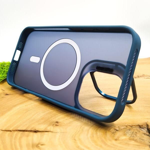 Чохол Baseus Smoke case Magsafe with Metal Stand для iPhone 16 Dark Blue