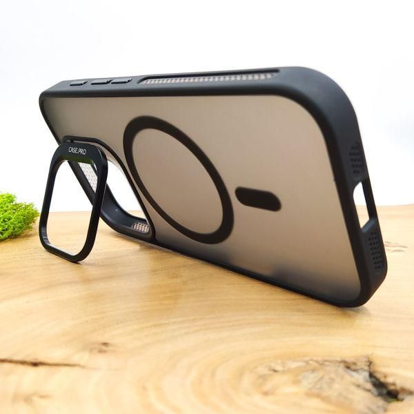 Чохол Baseus Smoke case Magsafe with Metal Stand для iPhone 16 Pro Max Black