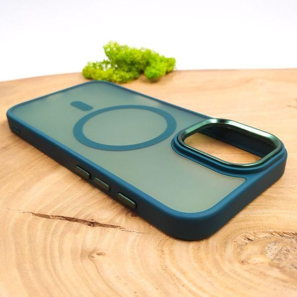 Чохол HOCO Smoke case Matte with MagSafe для iPhone 16 Dark Green(зас.тов.)