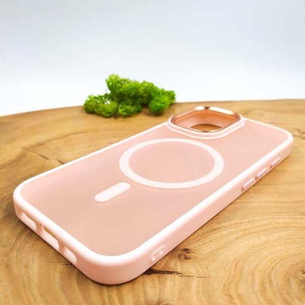 Чохол HOCO Smoke case Matte with MagSafe для iPhone 16 Pink(зас.тов.)
