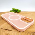 Чохол HOCO Smoke case Matte with MagSafe для iPhone 16 Pink(зас.тов.)