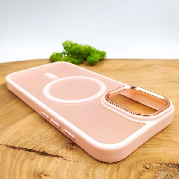 Чохол HOCO Smoke case Matte with MagSafe для iPhone 16 Pink(зас.тов.)