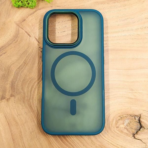 Чохол HOCO Smoke case Matte with MagSafe для iPhone 16 Pro Dark Green(зас.тов.)