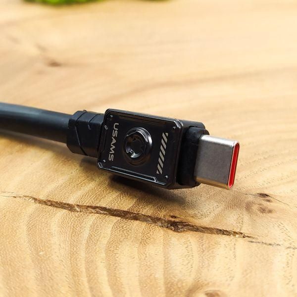 Кабель USAMS US-SJ684 100W Stout Silicone Type-C - Type-C  1.2m Black