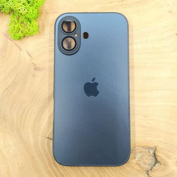 Матовий скляний чохол Glass case для iPhone 16 Black Titanium