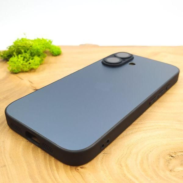 Матовий скляний чохол Glass case для iPhone 16 Black Titanium