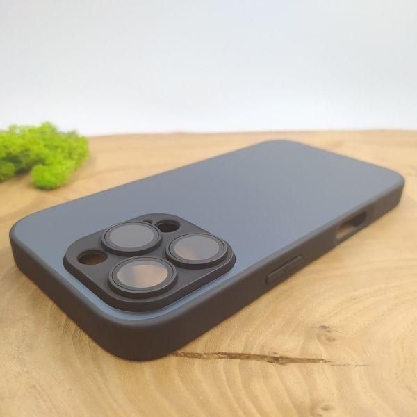 Матовий скляний чохол Glass case для iPhone 16 Pro Black Titanium