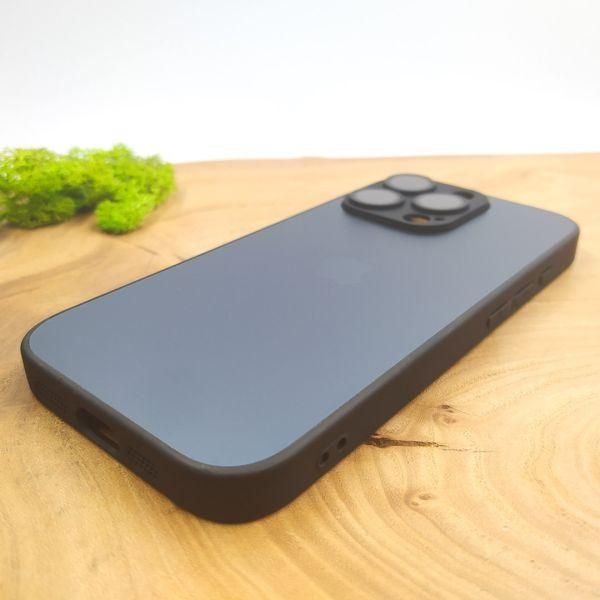 Матовий скляний чохол Glass case для iPhone 16 Pro Black Titanium
