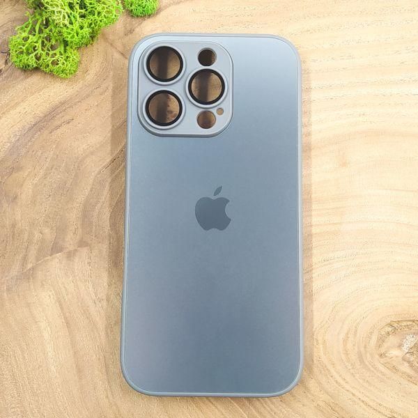 Матовий скляний чохол Glass case для iPhone 16 Pro Natural Titanium