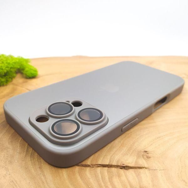 Матовий скляний чохол Glass case для iPhone 16 Pro Natural Titanium