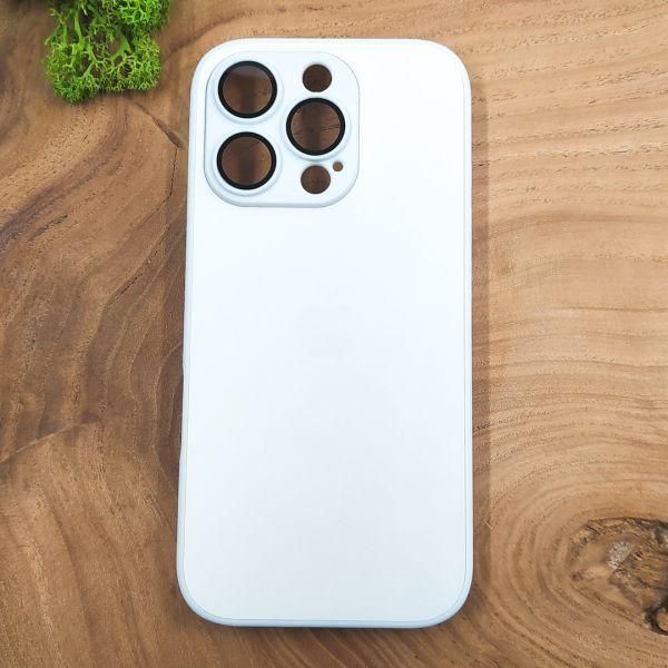 Матовий скляний чохол Glass case для iPhone 16 Pro White Titanium